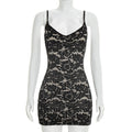 Women Clothing Summer Solid Color Sexy Lace Sling Sleeveless Tight